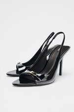 ZARA Nero Patent Punta Aperta