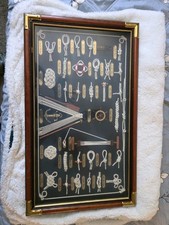 Grande scatola ombra nodi nautici vintage incorniciata. 28" 17"