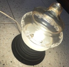 Lampada da tavolo in Rame Base stile Antiquato Con Vetro Bisellato anni 60 ……..