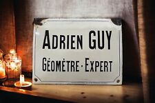 Antica Insegna Targa Smaltata Studio Geometra Anni 20 Antiquariato Liberty Vinta