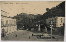 Cartolina Cosenza piazza 14 marzo villa comunale animata paesaggistica T14