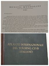 Atlante Internazionale Del Touring Club Italiano 1929 B.Mussolini 