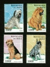 Mali 1997 - Cani, Chow, Schnauzer, Terrier - Set di 4v - Scott 816-19 - MNH