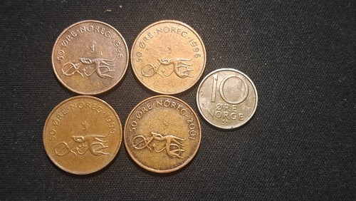 Norvegia 5 monete da - monete, 10