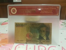 Banconota 5000 lire dorata - banconota,