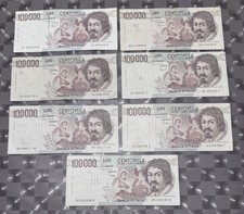 Lotto di 7 Banconote da 100000