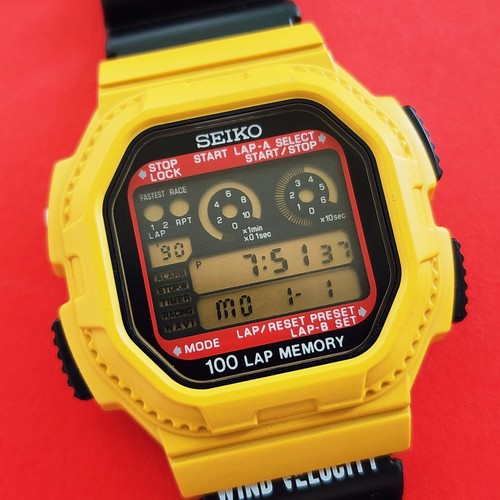 Seiko yellow 100 lap memory - seiko,