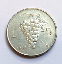 REPUBBLICA ITALIANA    5 LIRE  UVA   ANNO  1949