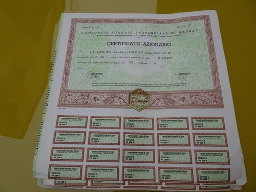 Certificato azionario - certificato,