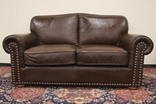 Splendido divano provenienza inglese 2 posti marrone / pelle / leather / english