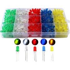 LED 5mm 500pz kit colori luce