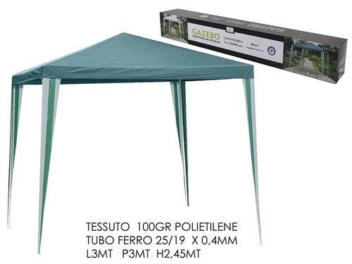 Gazebo 3x3 acciaio con - 3x3,
