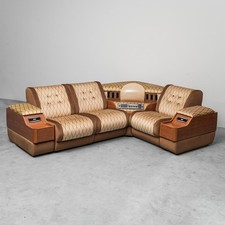 DIVANO MODULARE 3 POSTI TESSUTO CON RADIO DESIGN ANNI 70 VINTAGE MODERNARIATO