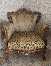 Poltrona Bergere In Tessuto Vintage