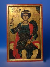 ?Grande icona dipinta a mano con uovo tempera ed oro 48x30x3  anni 70