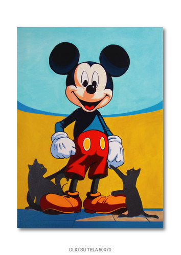 Quadro olio topolino - olio, "topolino"