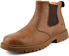 2024 Stivali Cuoio Uomo Cavallo Zeppa Interna in Pelle Stivaletti Neri Al Ginocc