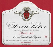 68/09 Etiquette label CÔTES