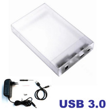 CASE BOX ESTERNO PER HARDISK HARD DISK TRASPARENTE HD 3.5" SATA USB 3.0 HDD
