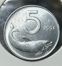 1991 Italy 5 Lire Five