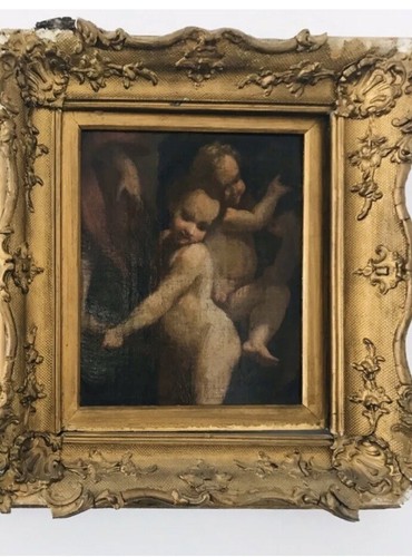 Quadro anticho putti olio - putti,