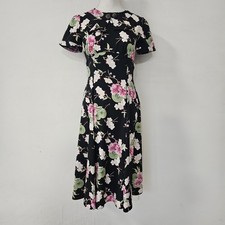 Abito midi floreale nero Hell