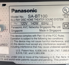 Panasonic SC-BT100 Sistema Home Theater Blu-ray con telecomando