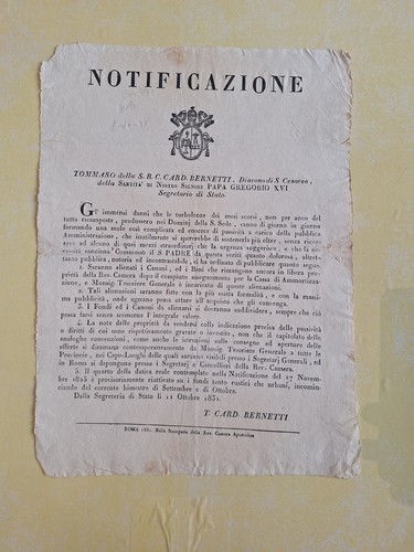 Notificazione 1831 moti - 1831,