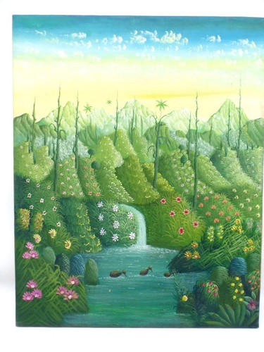Dipinto olio pittura naif