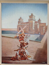 Sergio NARDONI "A FERRARA" olio su tela cm 40x30 pubblicato - Possenti