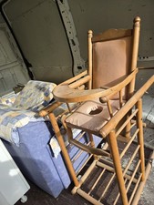 Culla - Seggiolone Antico In Legno