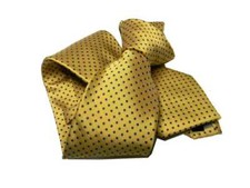 Cravatta gialla a pois blu