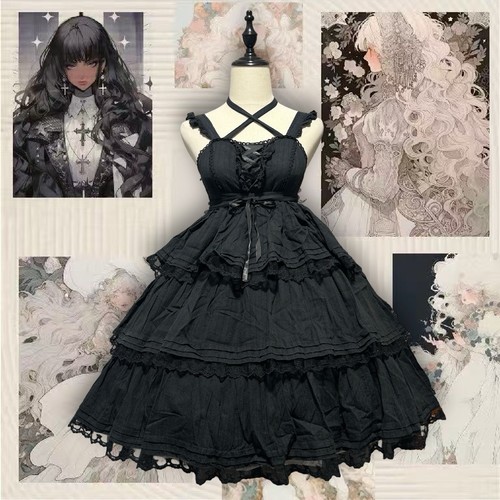 Abito lolita nero gotico - abito, linea