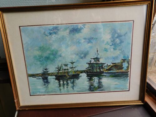 Huile sur toile - marine,, signé