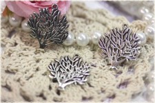 2pz albero ulivo in metallo colore argento antico 3*2,5 cm yggradisl albero vita