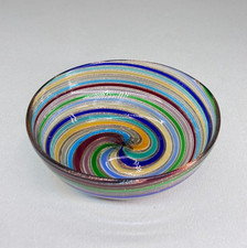 VETRO MURANO VINTAGE SPIRALE CIOTOLA POSACENERE ? ARCOBALENO ANNI 60 70 80 ITALY