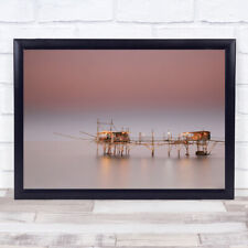 Sea Sunset Fossacesia Trabocchi Sasso Della Cajana Italy Pier Wall Art Print