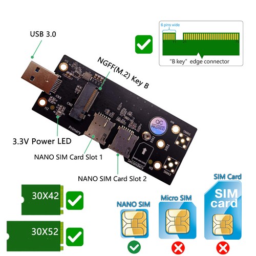 Adattatore ngff usb - da, a