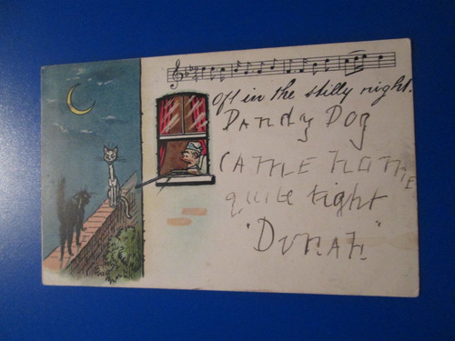 Song postcard cats off in - postcard,