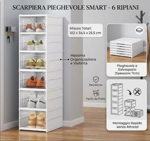Scarpiera salvaspazio con - con, 6