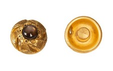 Set 4 bottoni rotondi in metallo anticato con gambo da cucire mm.20 x 20 x 15 mm