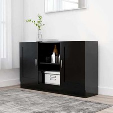 vidaXL Credenza Nera 120x30,5x70 cm in Legno Multistrato