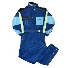 Tuta sci Brugi pezzo unico neve anni 90 retrò invernale vintage blu uomo media IT48