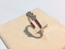 Anello donna trilogy diamanti oro bianco 18 kt 750% caratura 0,46 misura 14