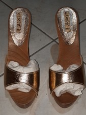 Sandalo In Vero Legno Tacco 15