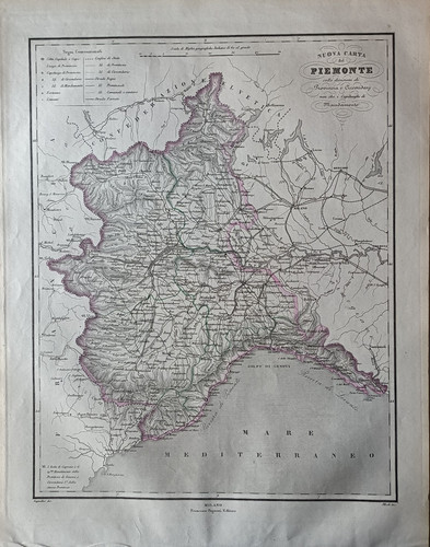 Antica mappa 1860 - , piemonte