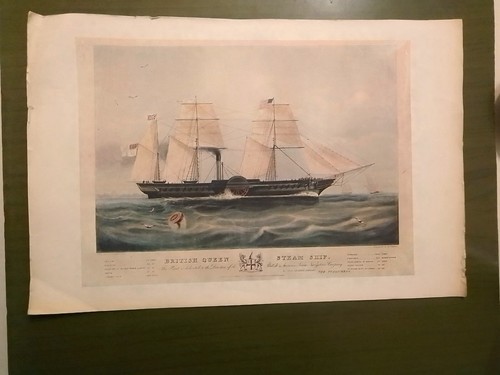Stampa vintage antica - stampa, nave