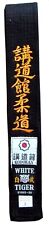 CINTURA NERA RICAMATA KODOKAN 240 cm WHITE TIGER NORIS OKINAWA JUDO BLACK BELT