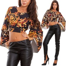 Blusa donna corta top maniche