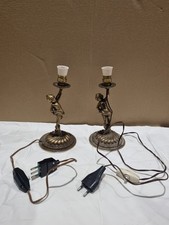 Coppia Di Lampade In Ottone